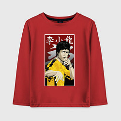 Лонгслив хлопковый детский Дракон Брюс Ли, цвет: красный