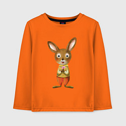 Лонгслив хлопковый детский Кролик мягкий, цвет: оранжевый