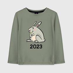 Лонгслив хлопковый детский Большой кролик 2023, цвет: авокадо