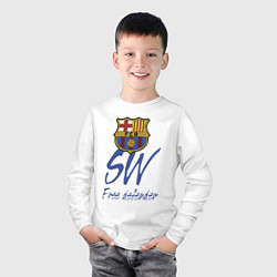 Лонгслив хлопковый детский Barcelona - Spain - sweeper, цвет: белый — фото 2