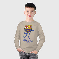Лонгслив хлопковый детский Barcelona - Spain - striker, цвет: миндальный — фото 2