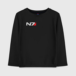 Лонгслив хлопковый детский Логотип N7, цвет: черный
