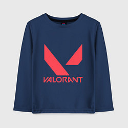 Лонгслив хлопковый детский Valorant - logo, цвет: тёмно-синий