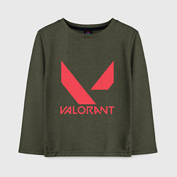 Лонгслив хлопковый детский Valorant - logo, цвет: меланж-хаки