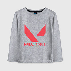 Лонгслив хлопковый детский Valorant - logo, цвет: меланж