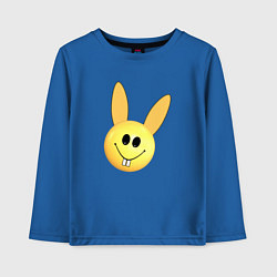 Лонгслив хлопковый детский Кролик-смайлик, цвет: синий