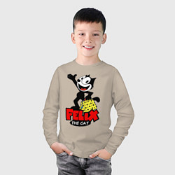 Лонгслив хлопковый детский Cat Felix magic bag, цвет: миндальный — фото 2
