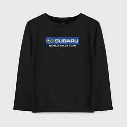 Лонгслив хлопковый детский Subaru world rally team, цвет: черный