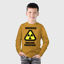 Лонгслив хлопковый детский Ионизирующее радиоактивное излучение, цвет: горчичный — фото 2