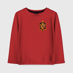 Лонгслив хлопковый детский Сборная Испании логотип, цвет: красный