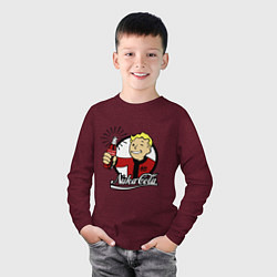 Лонгслив хлопковый детский Vault boy - nuka cola, цвет: меланж-бордовый — фото 2