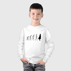 Лонгслив хлопковый детский Эволюция Шерлока, цвет: белый — фото 2