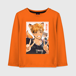 Лонгслив хлопковый детский Мия Атсуму - Волейбол, цвет: оранжевый