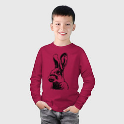 Лонгслив хлопковый детский Wild rabbit, цвет: маджента — фото 2