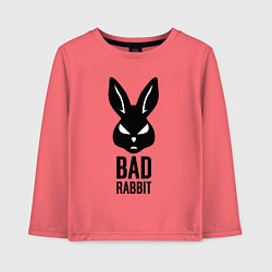 Лонгслив хлопковый детский Bad rabbit, цвет: коралловый