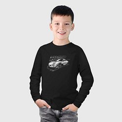 Лонгслив хлопковый детский Тойота Супра арт, цвет: черный — фото 2