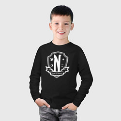 Лонгслив хлопковый детский Академия Невермор, цвет: черный — фото 2