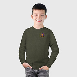 Лонгслив хлопковый детский Эмблема школы Невермор, цвет: меланж-хаки — фото 2