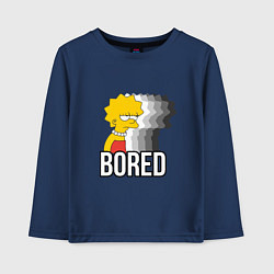Лонгслив хлопковый детский Лиза Симпсон - bored, цвет: тёмно-синий