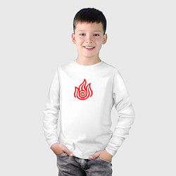 Лонгслив хлопковый детский Рисованный символ народа огня, цвет: белый — фото 2