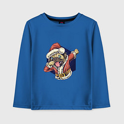 Лонгслив хлопковый детский New year pug, цвет: синий