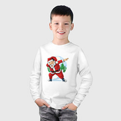 Лонгслив хлопковый детский Dabbing Santa day, цвет: белый — фото 2