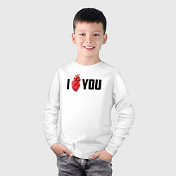Лонгслив хлопковый детский I love you - прикол, цвет: белый — фото 2