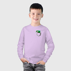 Лонгслив хлопковый детский Карманный крипер с киркой, цвет: лаванда — фото 2