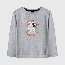 Лонгслив хлопковый детский 2023 год кролика, цвет: меланж