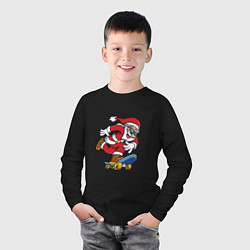 Лонгслив хлопковый детский Скейтер Санта, цвет: черный — фото 2