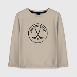 Лонгслив хлопковый детский Save Pond Hockey, цвет: миндальный