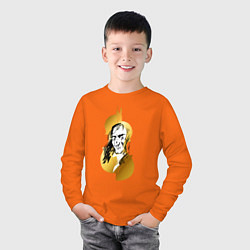 Лонгслив хлопковый детский Золотая скрипка Паганини, цвет: оранжевый — фото 2