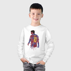 Лонгслив хлопковый детский Color Messi, цвет: белый — фото 2