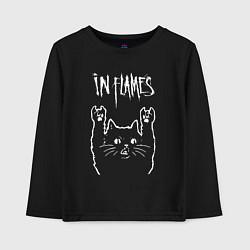 Детский лонгслив In Flames рок кот