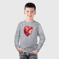 Лонгслив хлопковый детский Большое сердце, цвет: меланж — фото 2