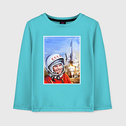 Детский лонгслив Юрий Гагарин на космодроме