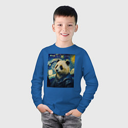 Лонгслив хлопковый детский Панда Ван Гога, цвет: синий — фото 2