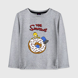 Лонгслив хлопковый детский Гомер на пончике, цвет: меланж