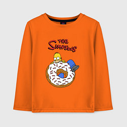 Лонгслив хлопковый детский Гомер на пончике, цвет: оранжевый