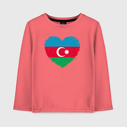 Лонгслив хлопковый детский Сердце Азербайджана, цвет: коралловый