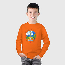 Лонгслив хлопковый детский Санкт-Петербург, Адмиралтейство, цвет: оранжевый — фото 2