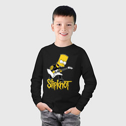 Лонгслив хлопковый детский Slipknot Барт Симпсон рокер, цвет: черный — фото 2