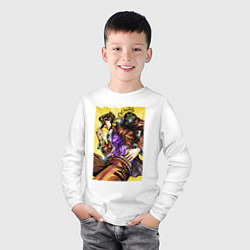Лонгслив хлопковый детский Джотаро Куджо - JoJo Bizarre Adventure, цвет: белый — фото 2