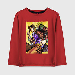 Лонгслив хлопковый детский Джотаро Куджо - JoJo Bizarre Adventure, цвет: красный