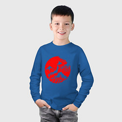 Лонгслив хлопковый детский Флаг Японии - красное солнце, цвет: синий — фото 2