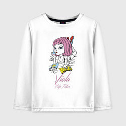 Лонгслив хлопковый детский Viola - pulp fiction, цвет: белый