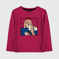 Детский лонгслив Пауэо показывает сердечко - черный