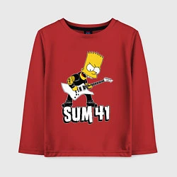 Лонгслив хлопковый детский Sum41 Барт Симпсон рокер, цвет: красный
