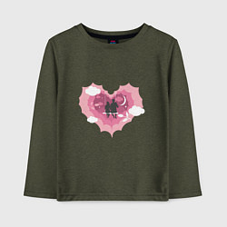 Лонгслив хлопковый детский Только мы, цвет: меланж-хаки