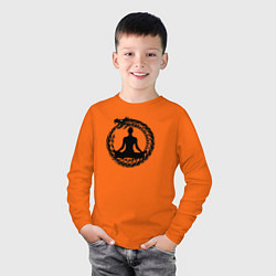 Лонгслив хлопковый детский Тату Уроборос, цвет: оранжевый — фото 2